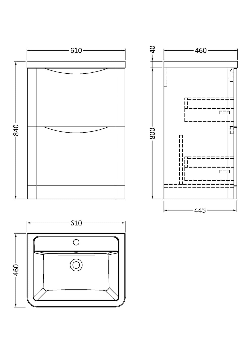 Stylish modern bathroom vanity unit with two drawers, designed for efficient storage and sleek aesthetics. Ideal for contemporary bathroom spaces, combining functionality with elegant design.