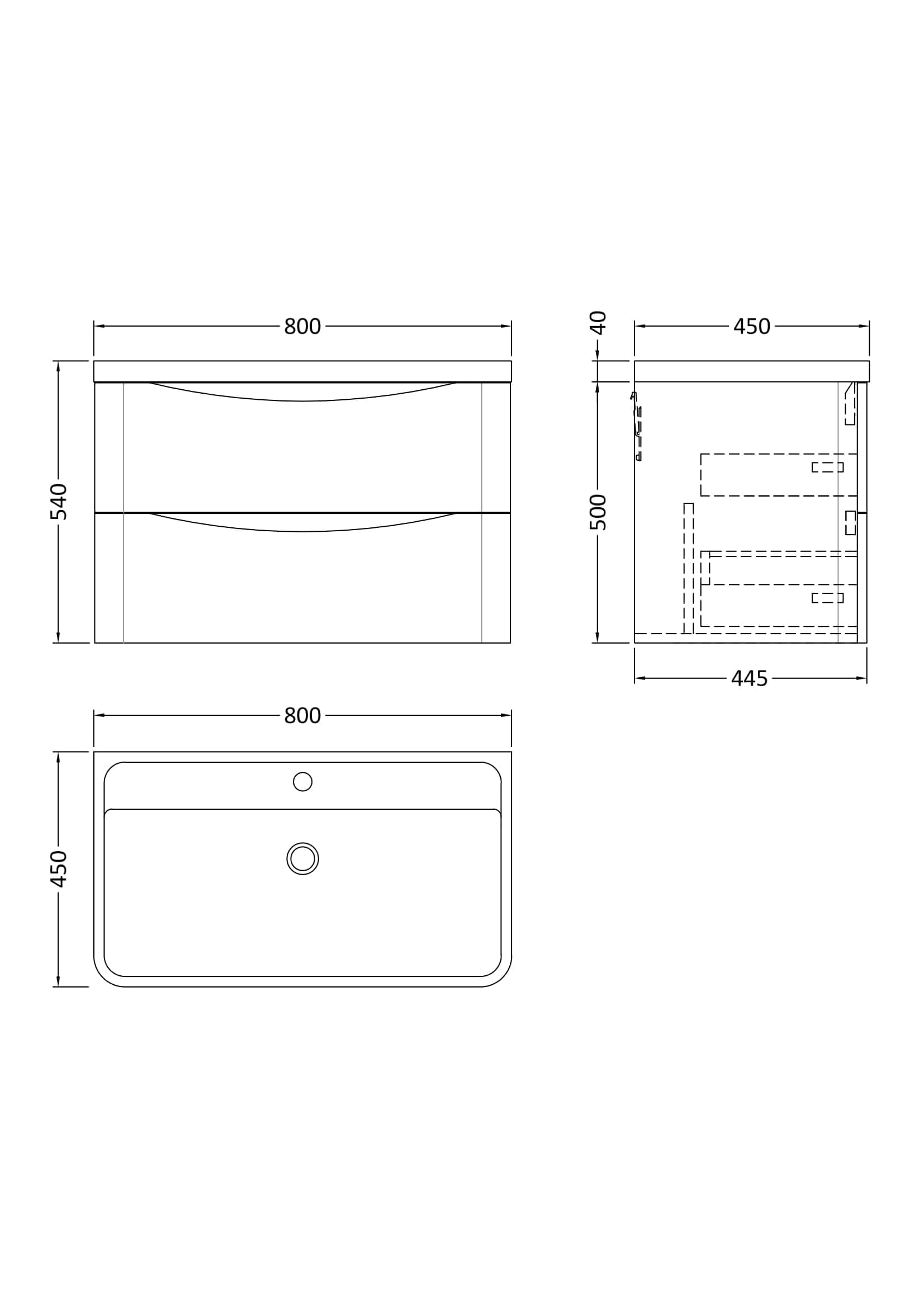 Stylish bathroom vanity with sleek drawer design and modern dimensions, ideal for contemporary bathrooms; includes detailed technical blueprint for perfect fit and installation.