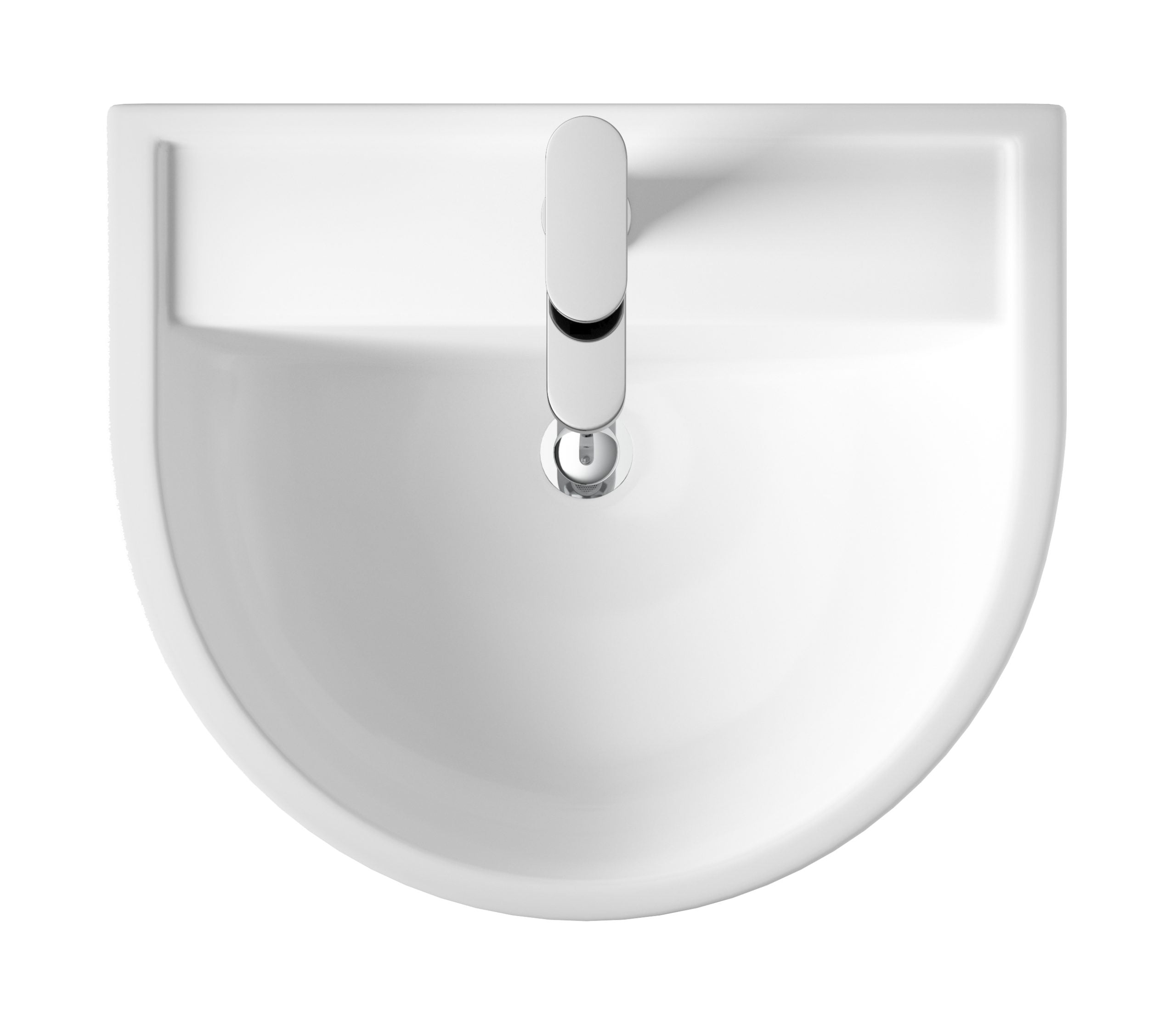 Sleek white bathroom sink with modern chrome tap, perfect for contemporary Bubly bathrooms. Elegant design enhances bathroom aesthetics and functionality. Suitable for small or large bathroom spaces.