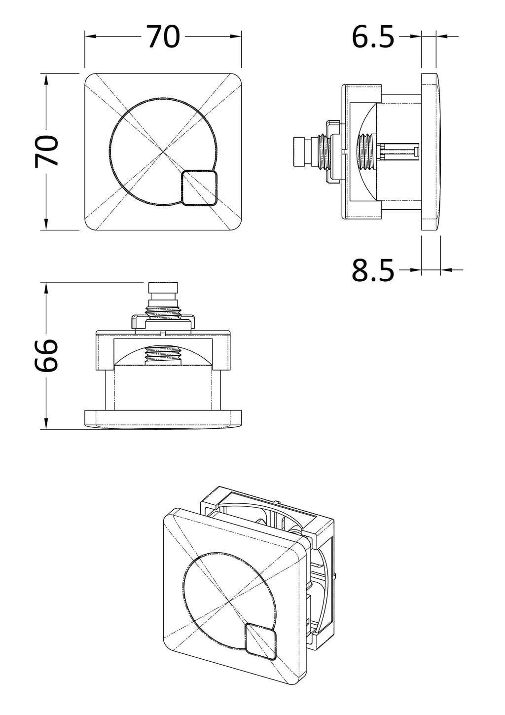 High-quality shower diverter control switch for bathroom plumbing, featuring precise dimensions and durable materials, ideal for modern bathroom upgrade projects.