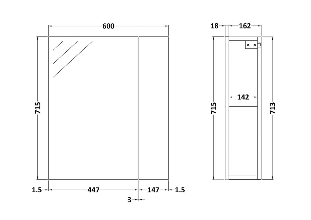 Custom bathroom mirror with sleek design and precise measurements for modern Bubly Bathrooms installations. Perfect for bathroom décor upgrades and space optimisation.