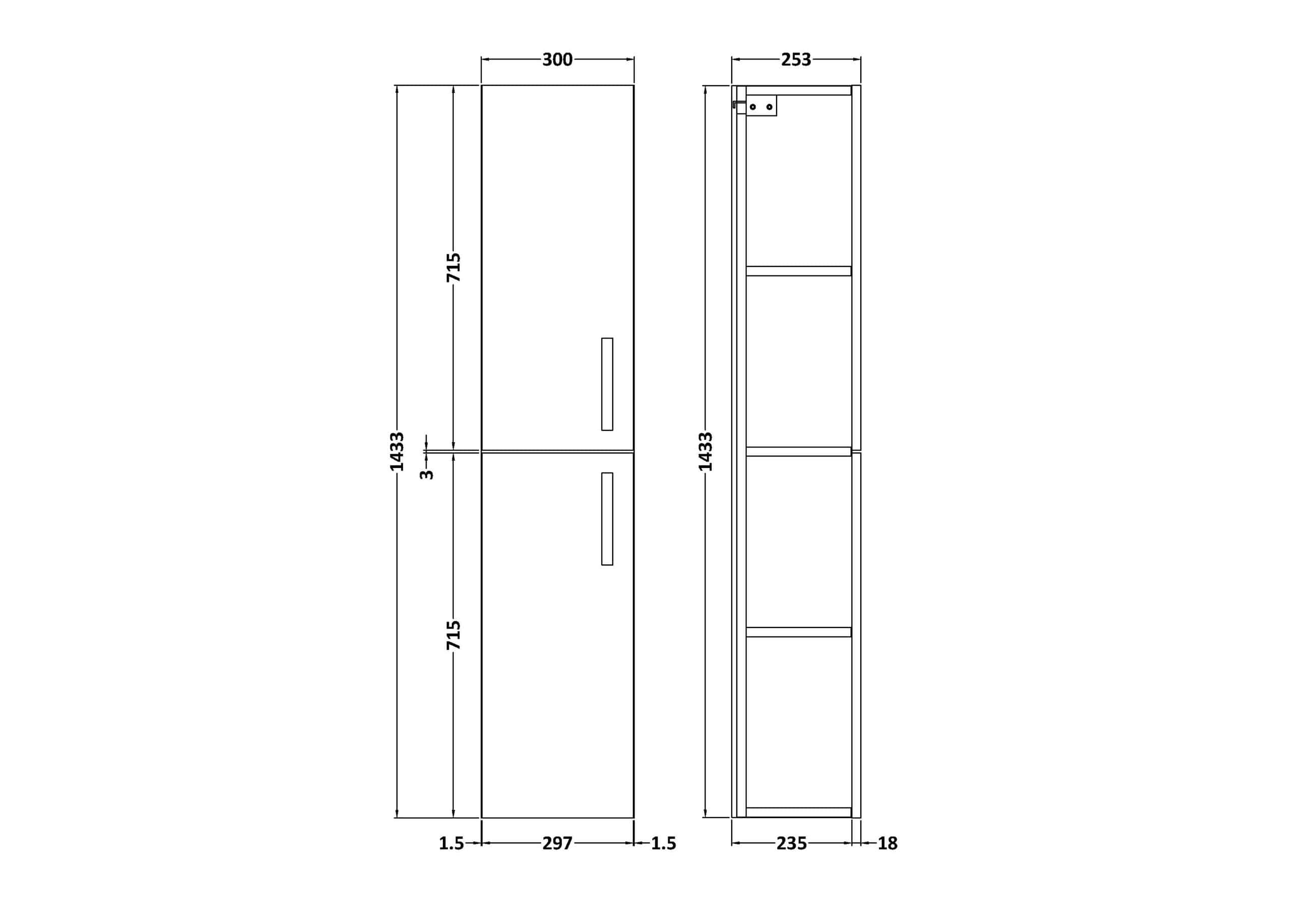 High-quality bathroom storage cabinet with sleek design, perfect for modern bathrooms, featuring multiple shelves and durable materials.
