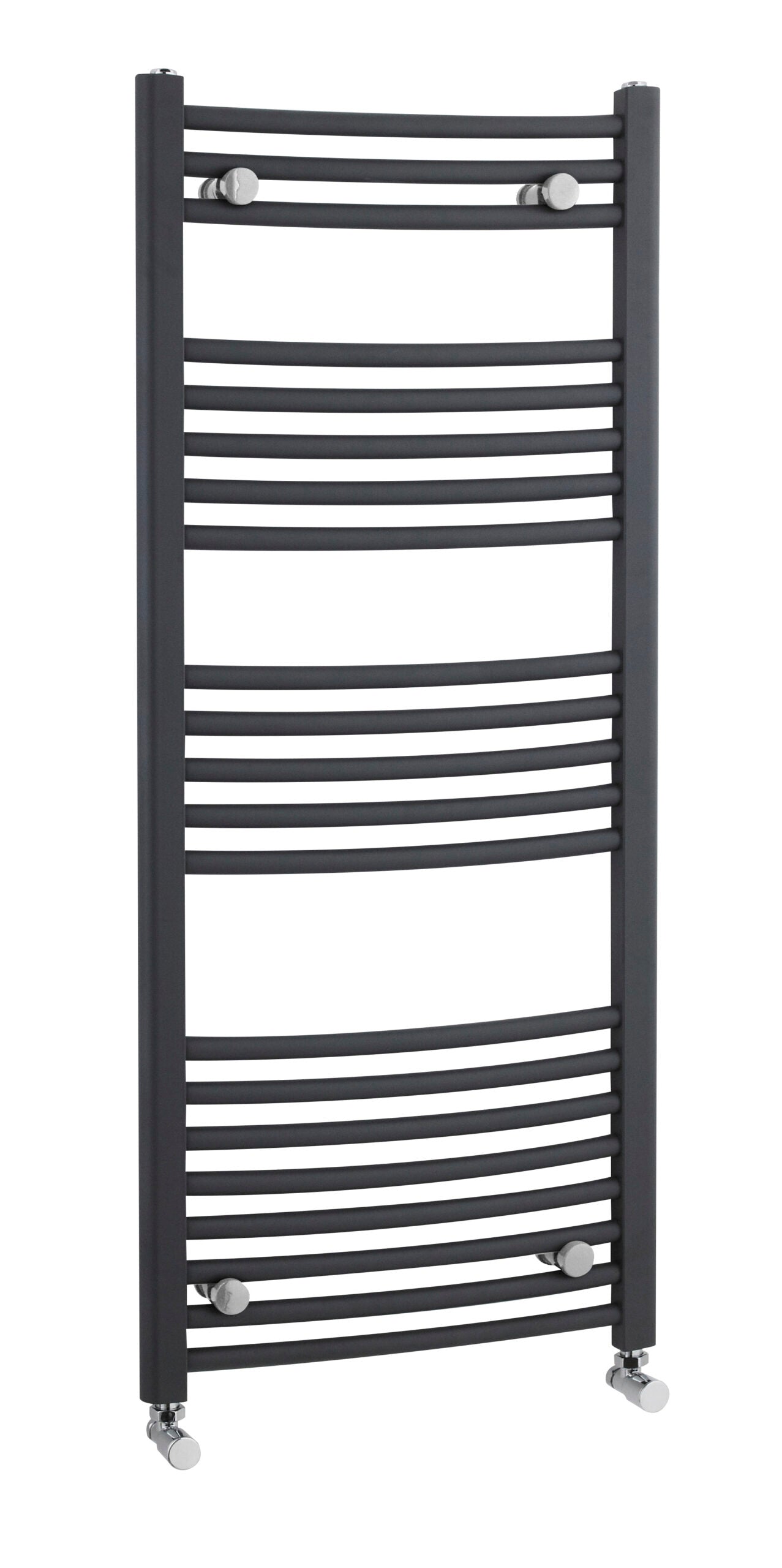 Heated towel rail radiator, black modern bathroom heating fixture, stylish towel warmer for bathroom, Architonic design, Bubly Bathrooms UK.