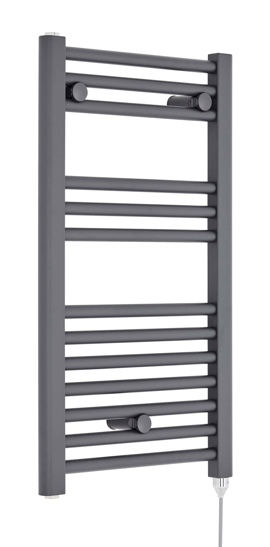 Horizontal Grey Heated Towel Rail for Bathroom, Modern Bathroom Towel Warmer, Wall-Mounted Radiator, Easy to Install, Durable Steel Construction.