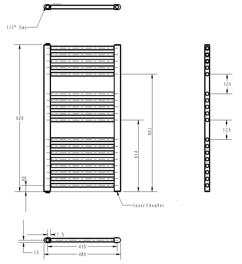 Bubly Bathrooms luxury heated towel radiator with modern design, ideal for bathroom heating and towel drying. Made from high-quality materials for durability and style.