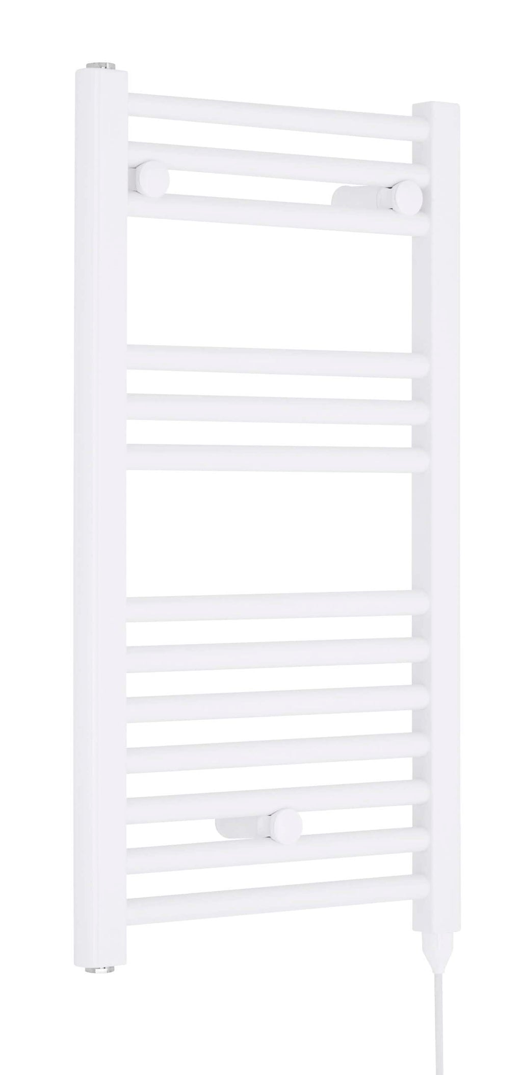 White towel radiator for bathroom heating and drying cooler towels, sleek modern design, easy to install, perfect for contemporary bathroom interiors.