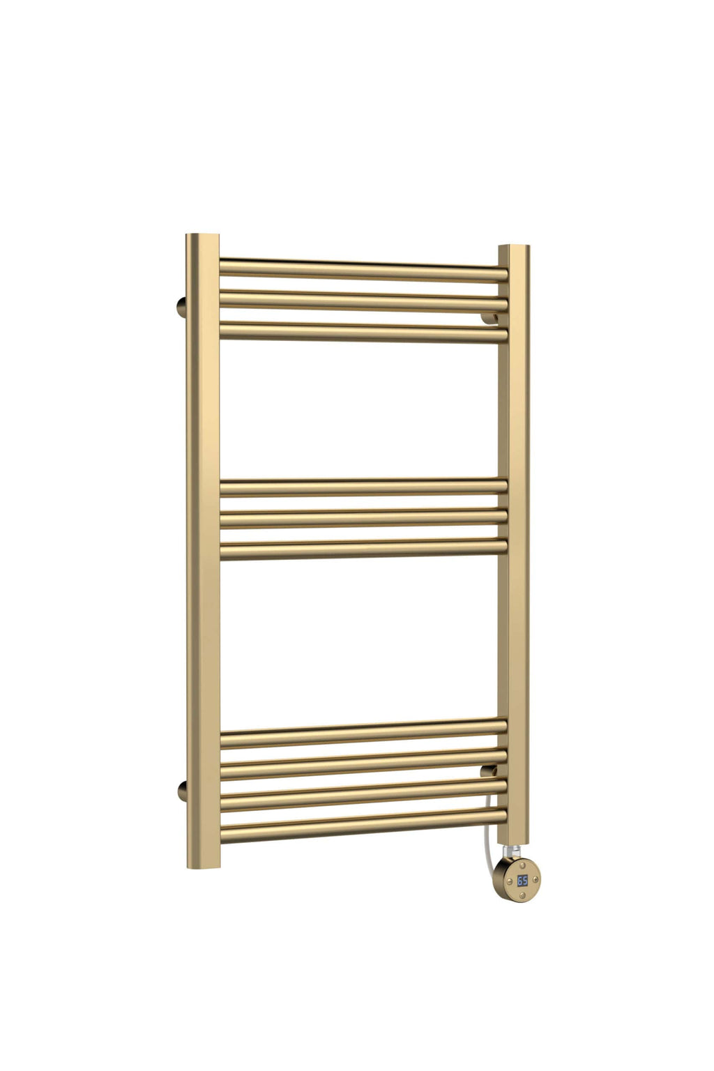 Nuie Round Electric Towel Rail - Brushed Brass