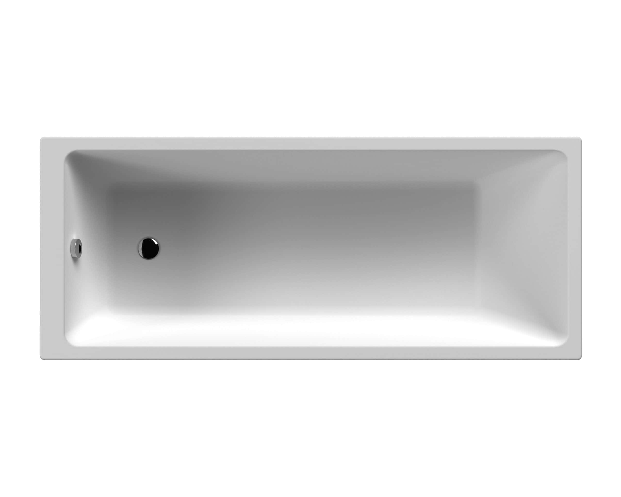Shower bath with modern white finish, ideal for contemporary bathrooms, featuring smooth edges and sleek design. Perfect for stylish and functional bathroom renovation.