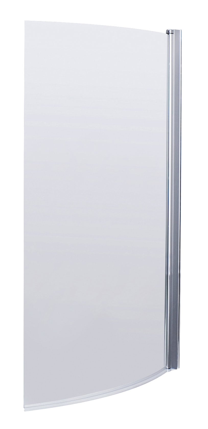 Shower screen with curved glass and aluminium frame, ideal for modern bathrooms, providing a sleek and functional shower enclosure, easy to install and maintain.