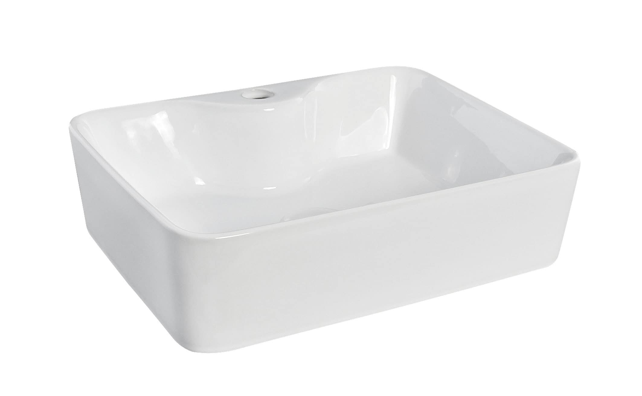 Contemporary white ceramic bathroom sink with clean lines and modern design, ideal for stylish bathrooms and en-suites. Perfect for washbasins, featuring a built-in overflow and smooth finish.