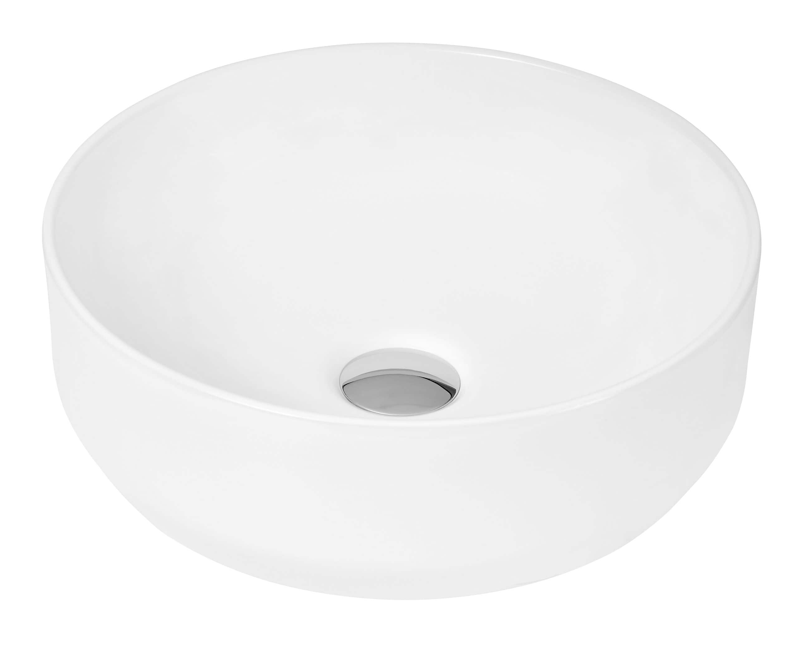 Sleek white ceramic bathroom countertop sink with a modern design and integrated drain, ideal for contemporary bathroom renovations.