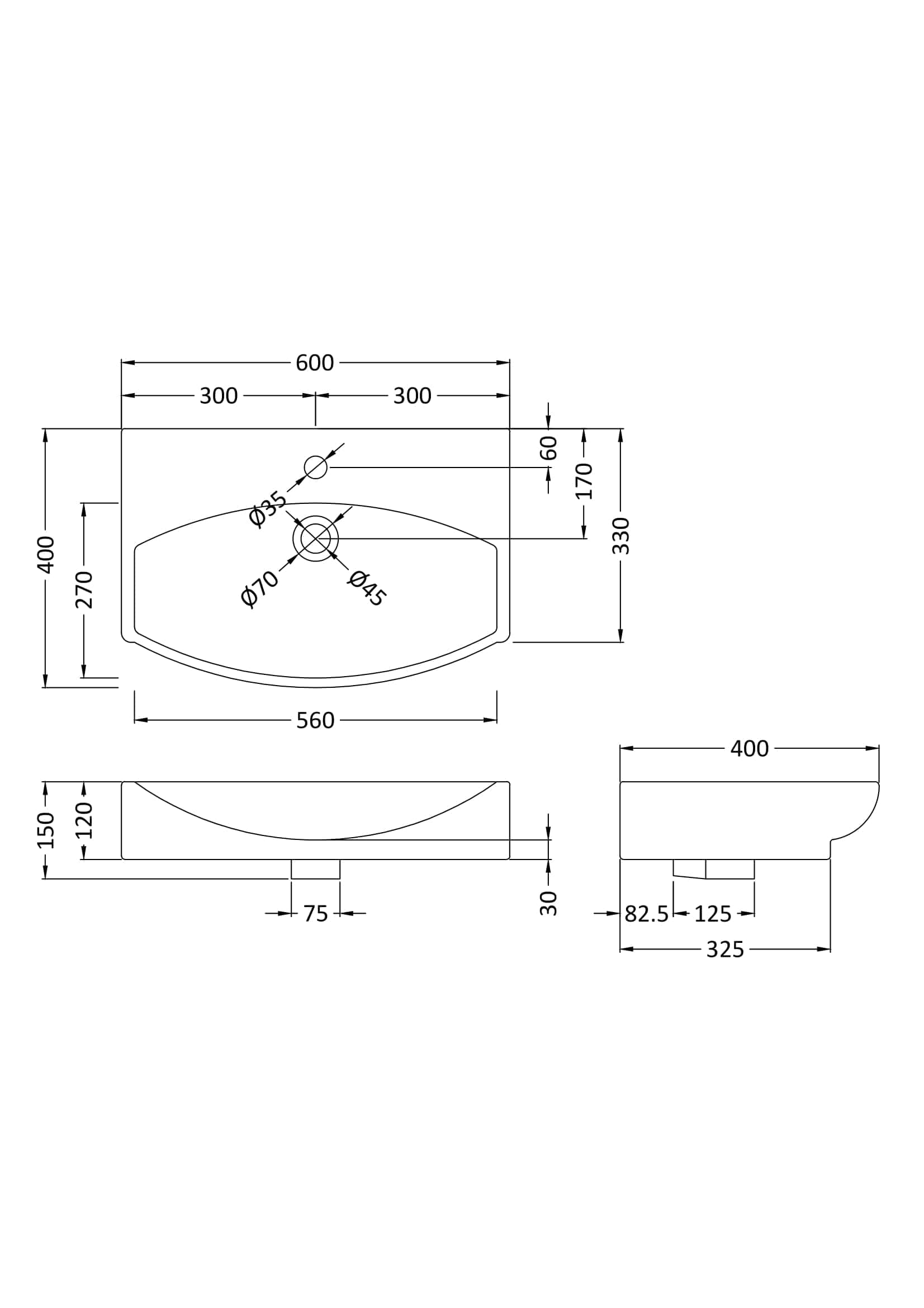 High-quality bathroom vanity unit with precise measurements, ideal for modern bathroom renovation and design projects. Perfect for fitting sinks, taps, and plumbing fixtures.