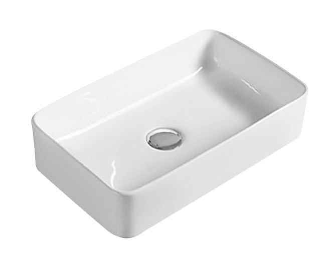Sleek white rectangular bathroom sink from Bubly Bathrooms, ideal for modern bathroom designs and renovations.