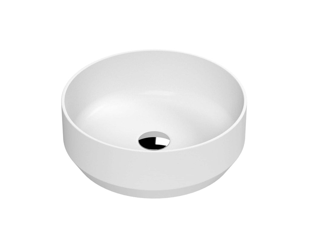 Hudson Reed Round Sit-On Countertop Basin - 350mm Wide - No TH