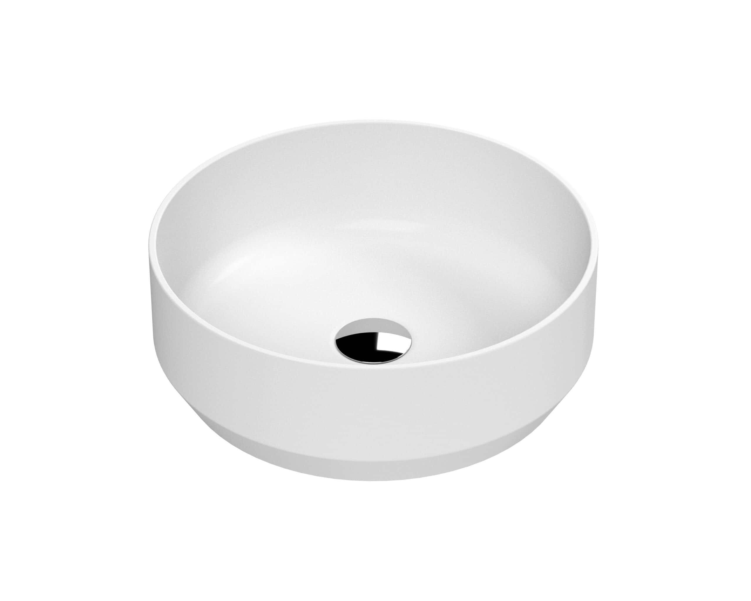 Hudson Reed Round Sit-On Countertop Basin - 350mm Wide - No TH