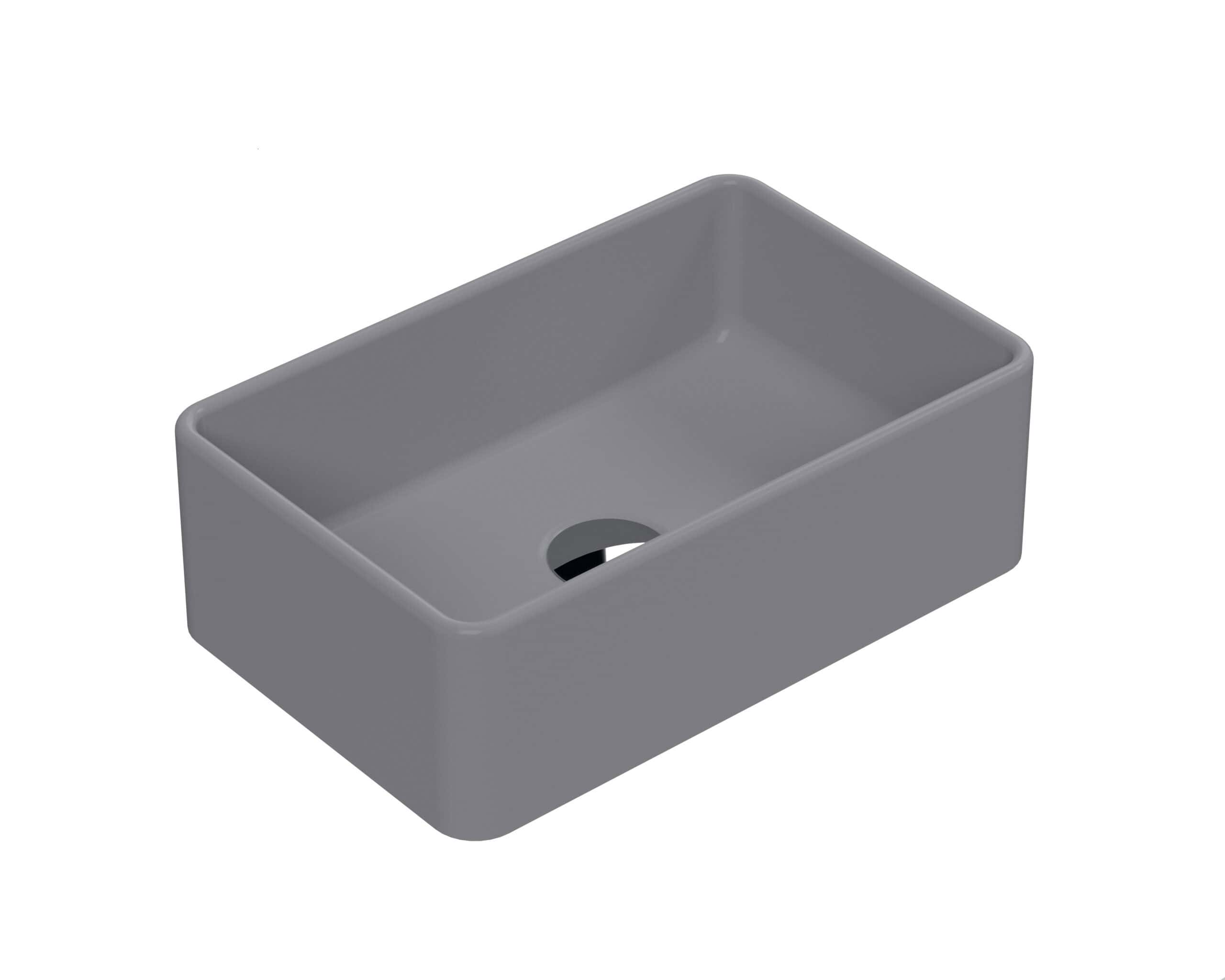 Stainless steel bathroom sink with clean modern design, perfect for contemporary bathrooms and ideal for washbasins and vanity units. Durable and easy to clean.