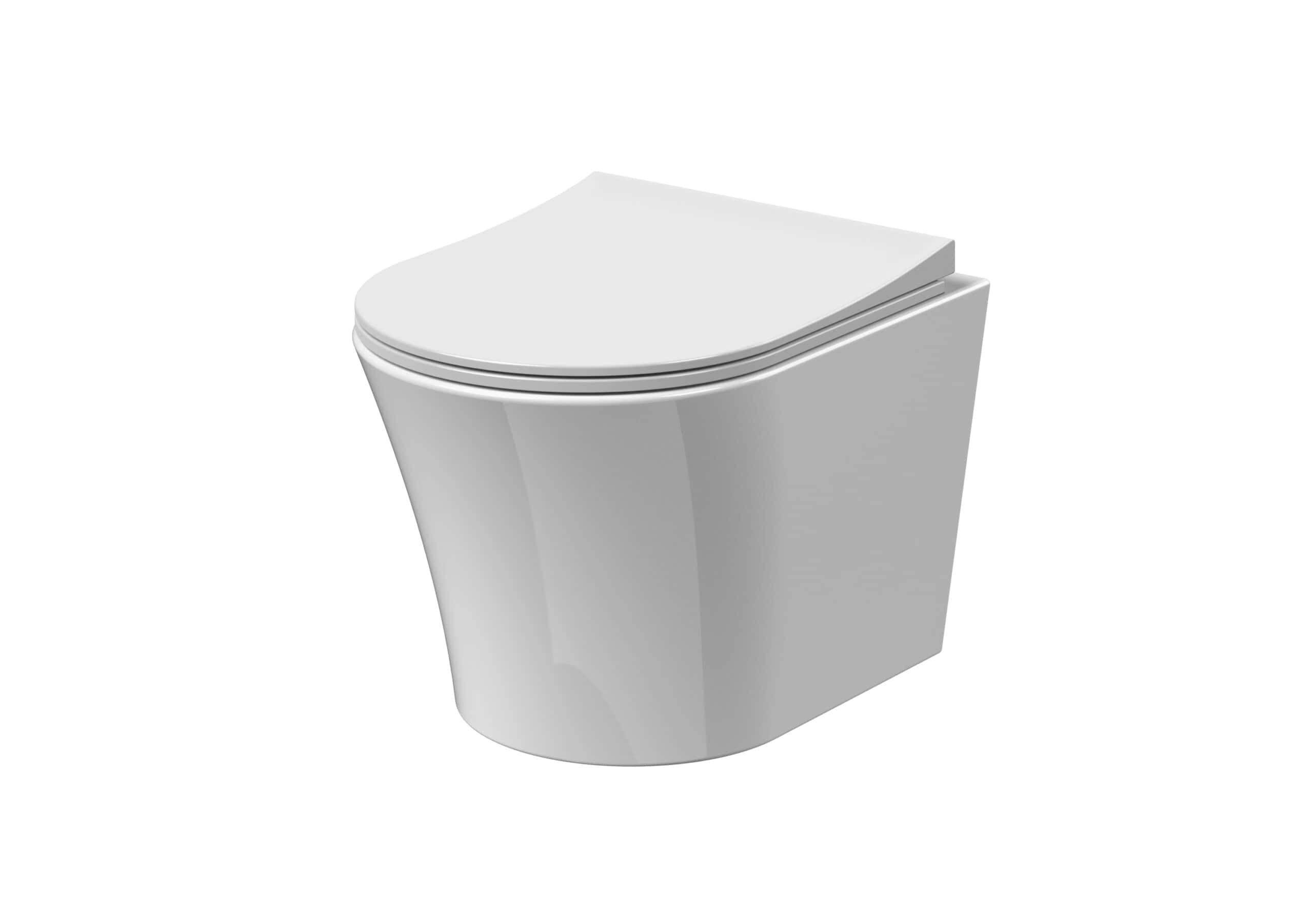 Modern white ceramic toilet with sleek design for luxurious bathroom bathrooms.