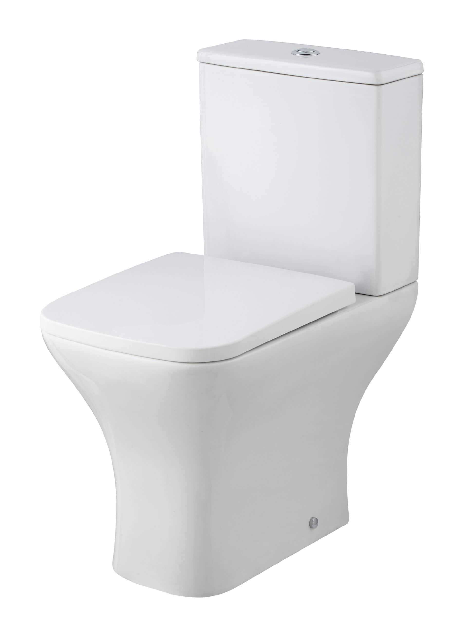 Toilet in modern white bathroom, sleek and minimalist design by Bubly Bathrooms, ideal for contemporary home renovation projects, perfect for small and large bathrooms, durable ceramic construction.