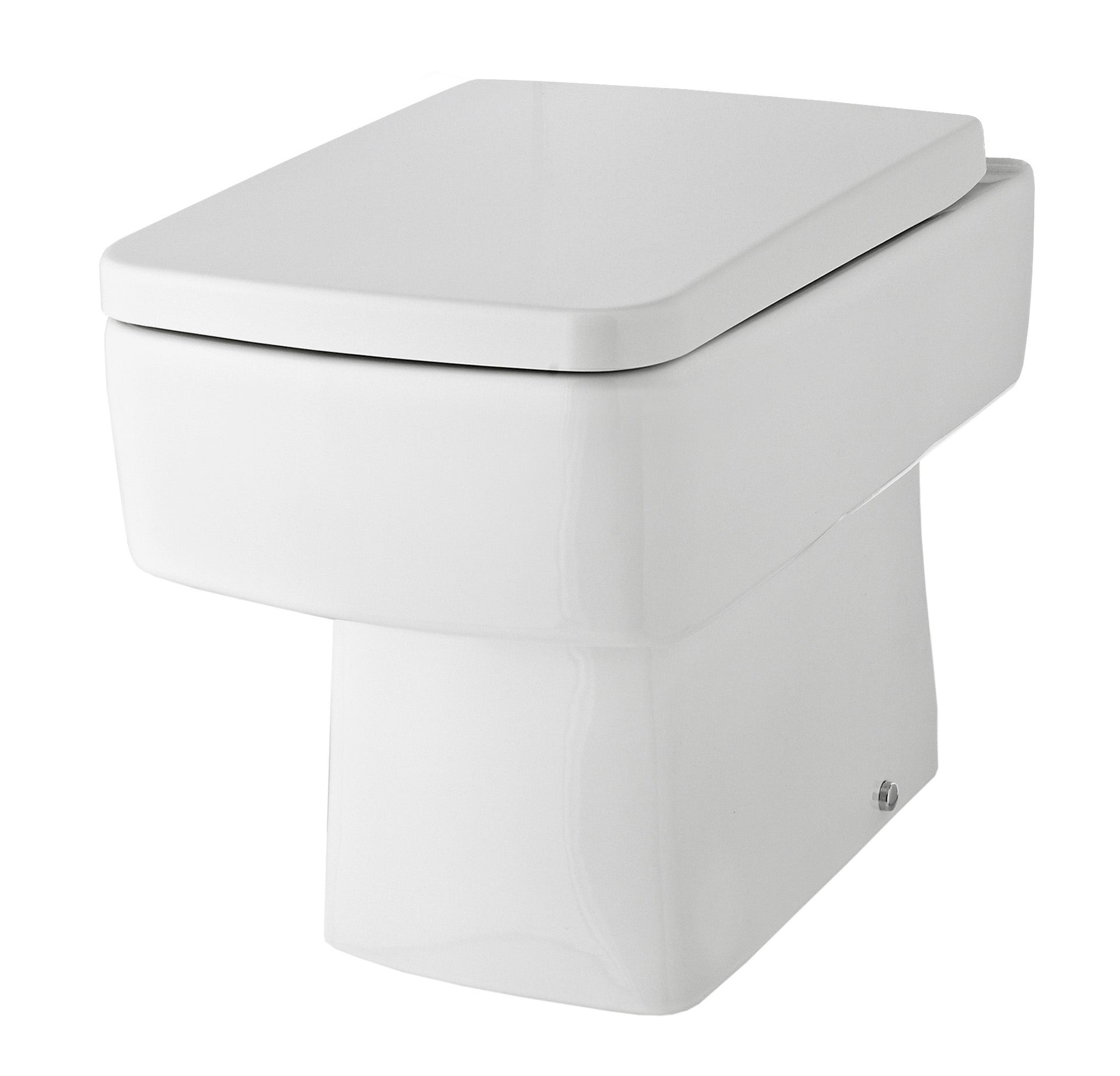 Sleek modern white toilet with concealed cistern for contemporary bathrooms, offering comfort and style.