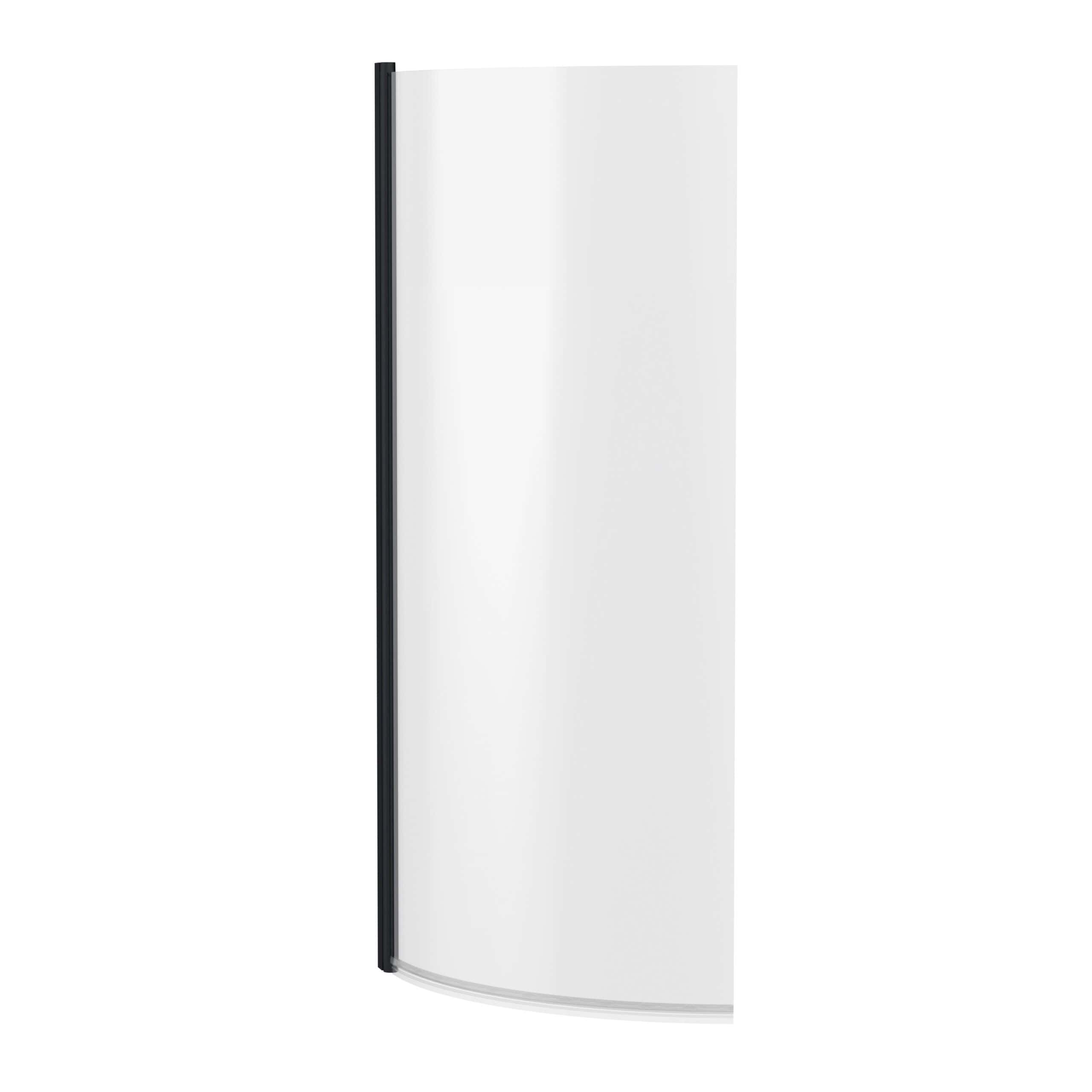 Sleek white shower screen with black framing, ideal for modern bathrooms, enhancing safety and style.