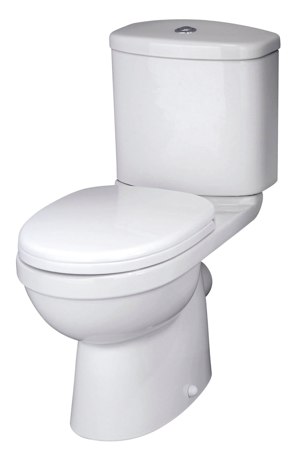 Modern white ceramic toilet with dual flush system, ideal for contemporary bathroom bathrooms. Eco-friendly and space-saving design from Bubly Bathrooms.