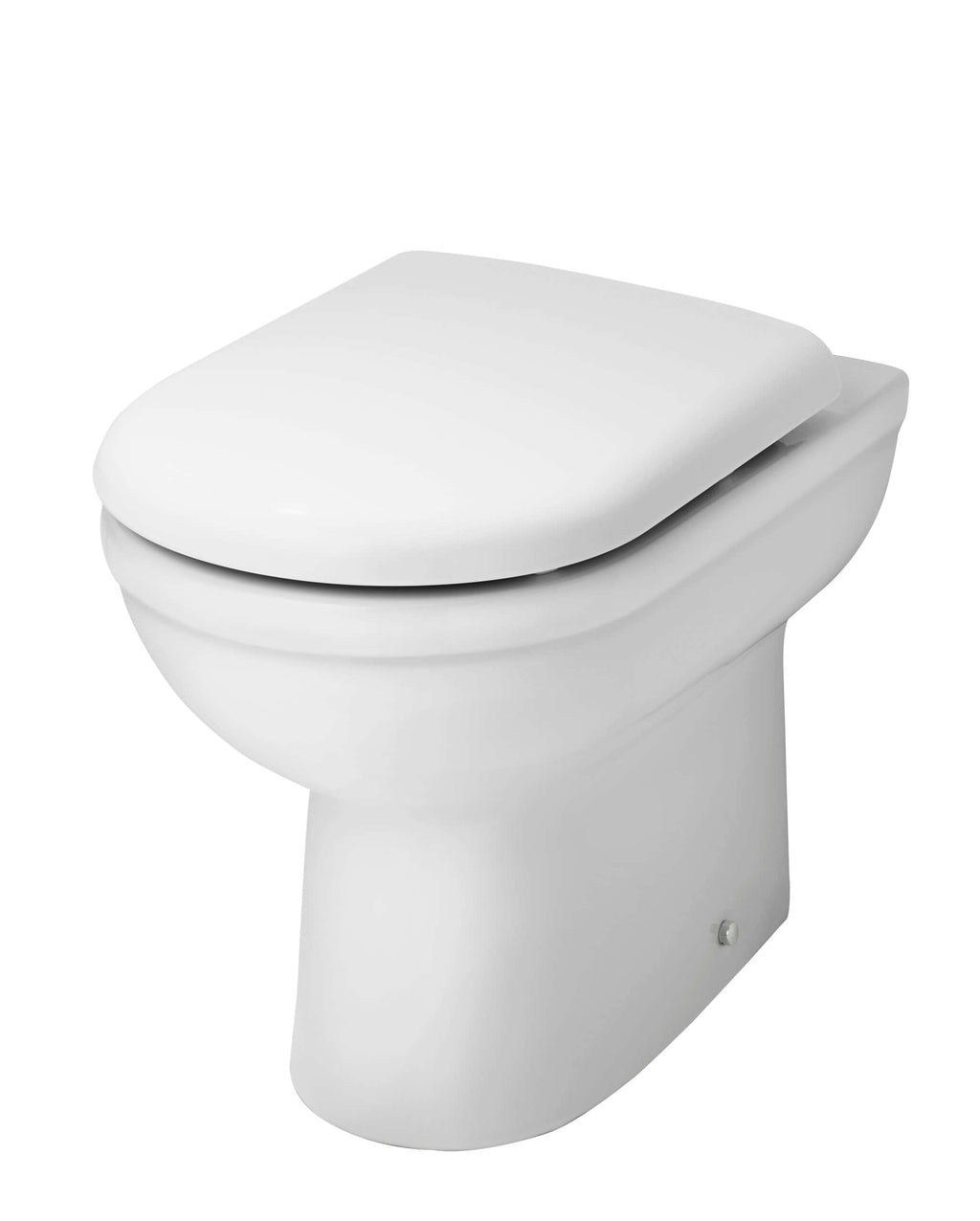 Sleek white bathroom toilet with modern design and soft-close lid for enhanced comfort and hygiene. Perfect for contemporary bathroom renovations.