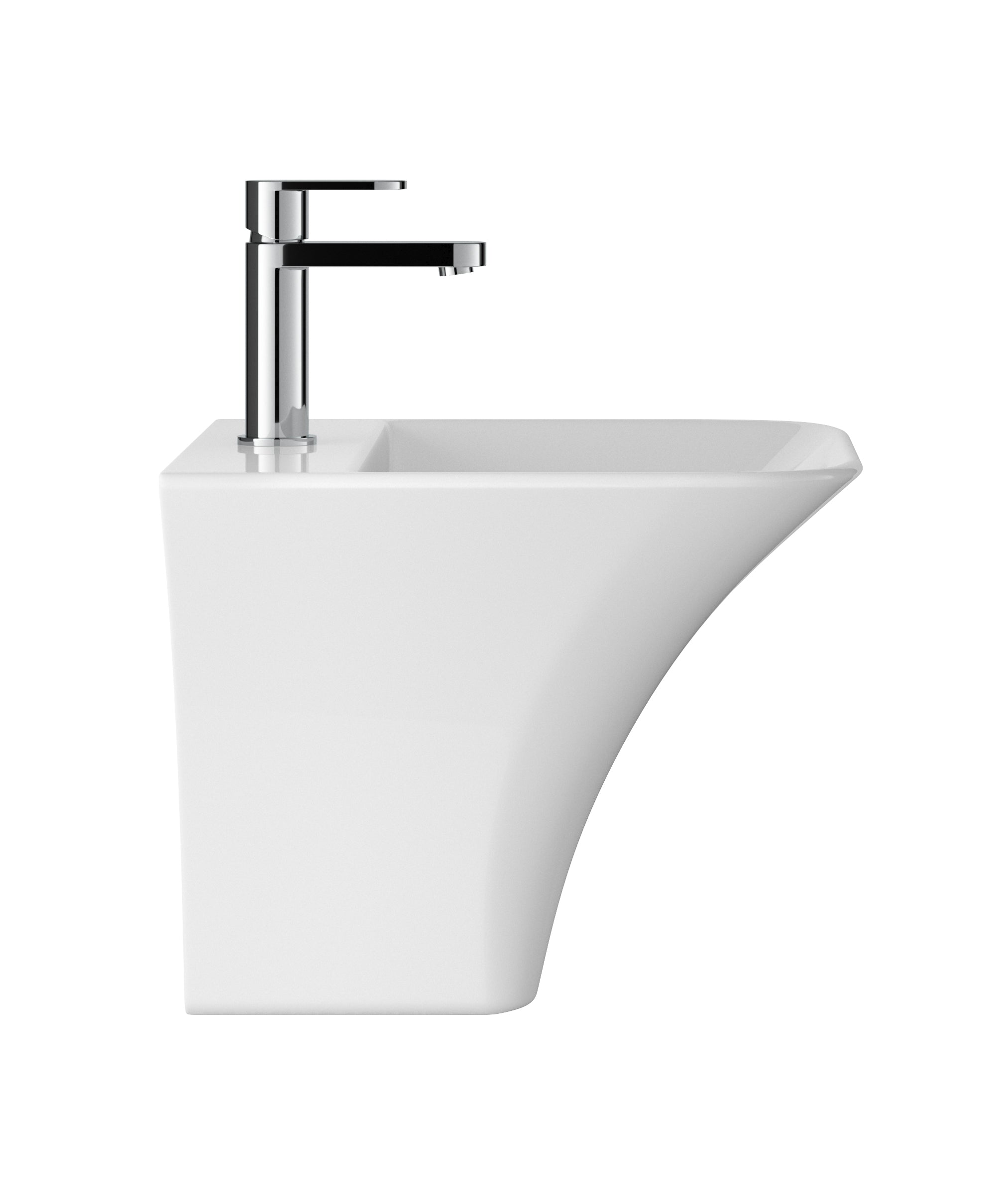 Elegant white bathroom sink with modern chrome faucet, perfect for contemporary bathroom bathroom designs. Ideal for upgrading bathroom interiors with stylish and functional fixtures.