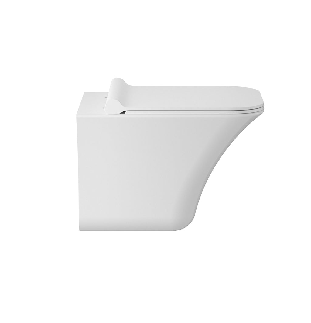 Sleek modern white toilet with soft-close lid, designed for contemporary bathrooms, offering comfort, style, and water efficiency. Perfect for upgrading bathroom hygiene and aesthetics.