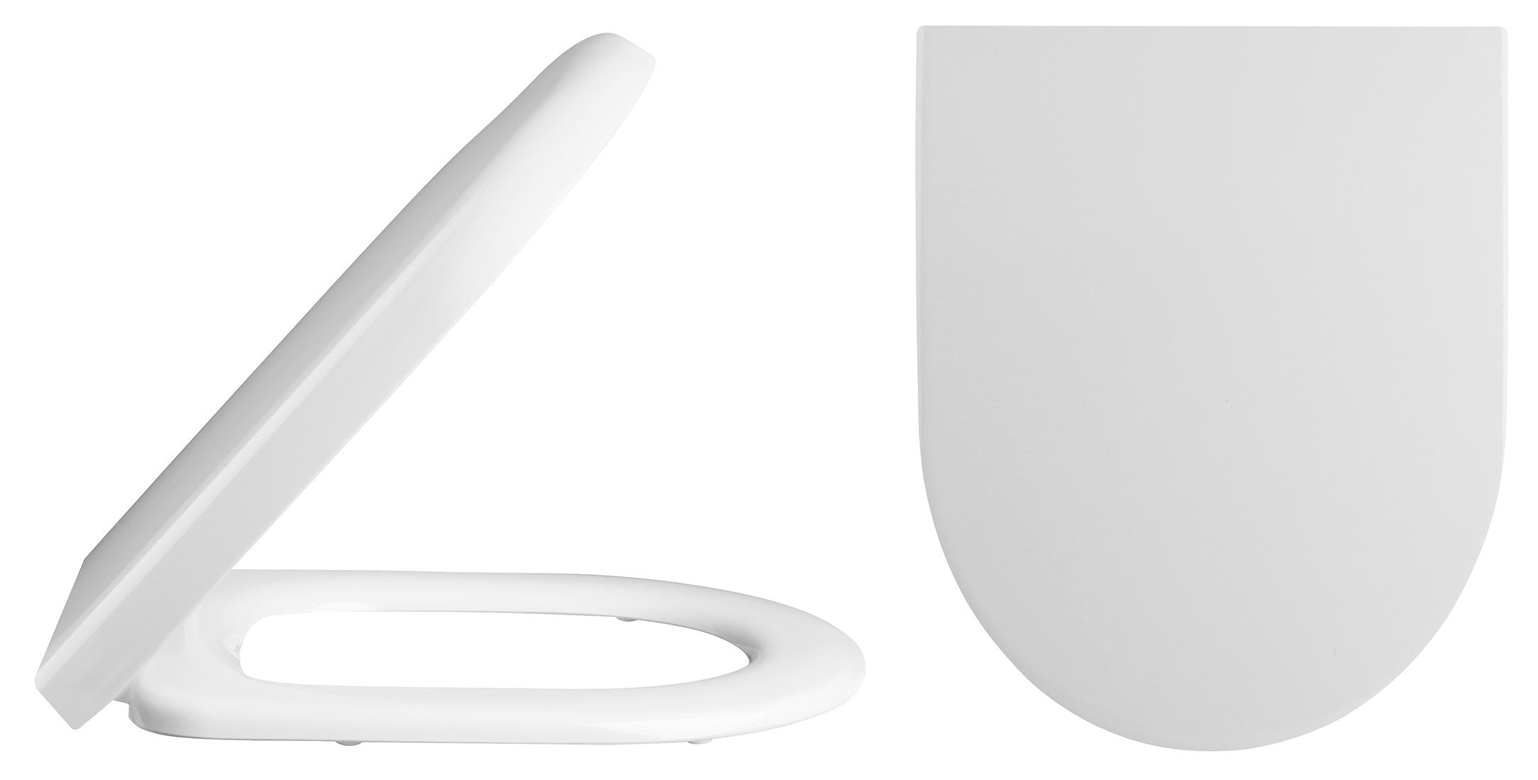Sleek white toilet with modern design, suitable for contemporary bathrooms, ensuring comfort and functionality.