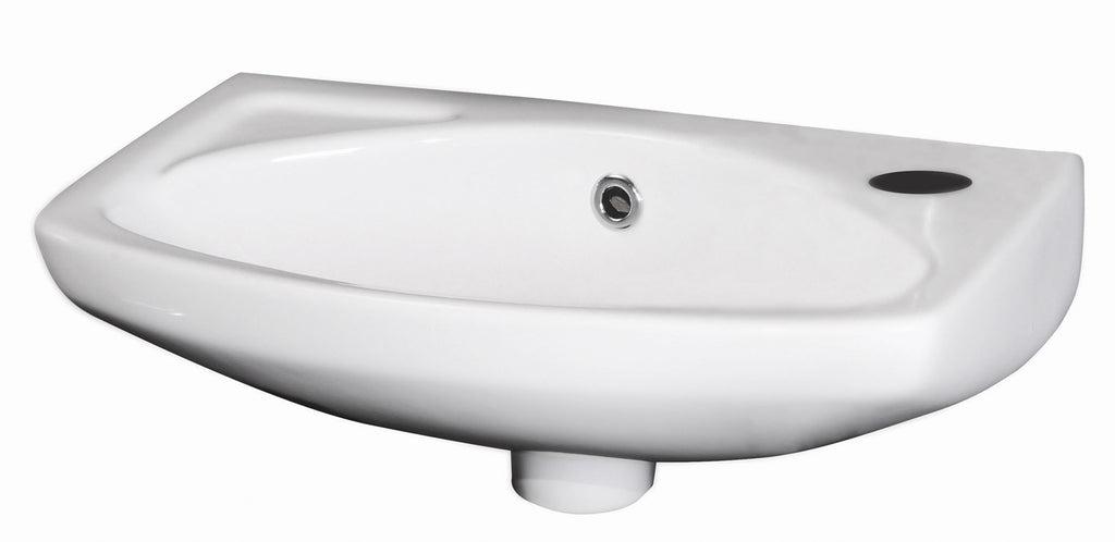 Sleek white ceramic bathroom sink with modern design, durable build, and easy-to-clean surface, ideal for contemporary bathrooms and commercial washrooms.