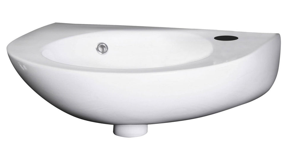 Sleek white modern bathroom sink with smooth curves and a glossy finish, ideal for contemporary bathroom designs and fixtures.