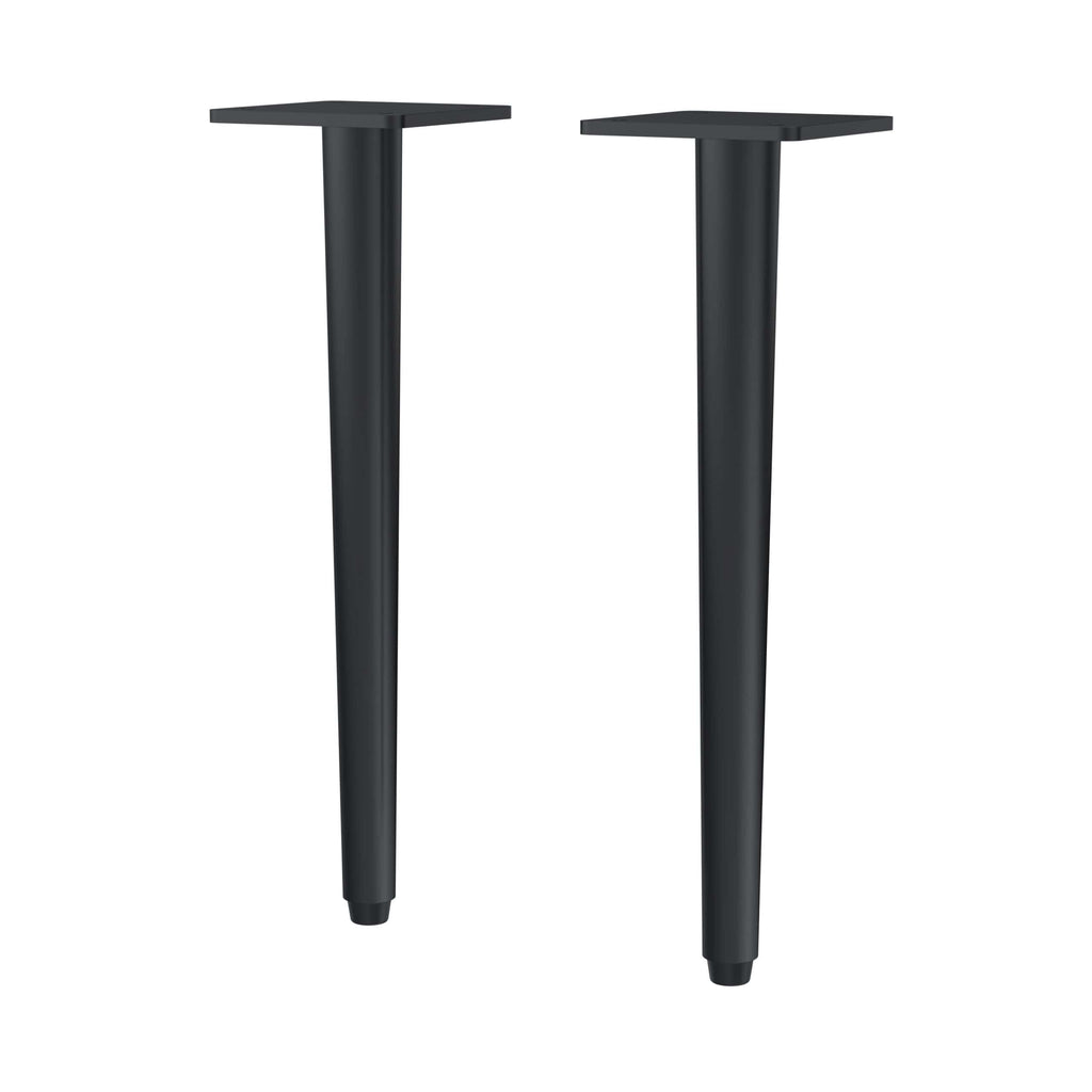 Robust black metal table legs suitable for modern bathroom furniture and vanities, offering durability and sleek design. Ideal for contemporary Bubly Bathrooms bathroom renovations.