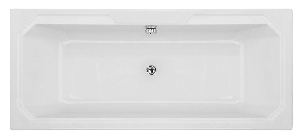 Sleek white rectangular bathroom sink with modern design, chrome drain, and integrated overflow, ideal for bathrooms seeking stylish and functional fixtures.