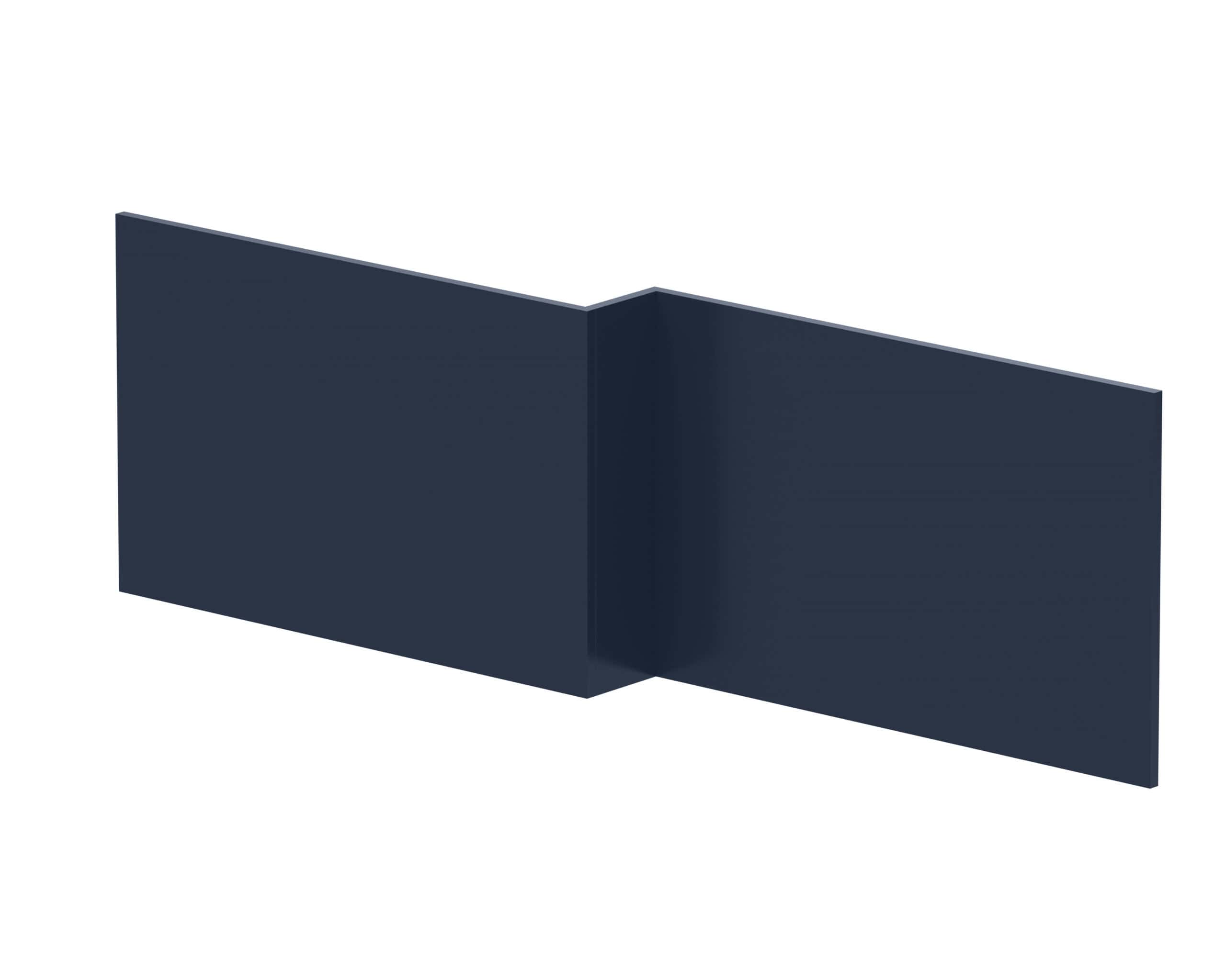 Sleek navy blue corner shower niche for modern bathrooms, designed for easy storage and stylish organisation of toiletries and bath essentials. Perfect for bathroom renovations and updates.