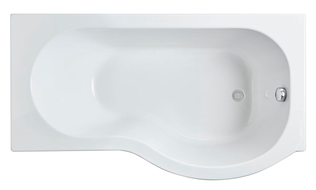 Shower bath with integrated shower screen, ideal for modern bathrooms and space-saving design. Features durable acrylic surface and chrome fixtures for a sleek look. Perfect for relaxing baths and showering.