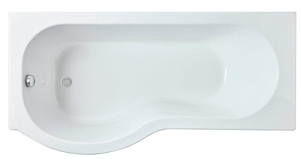 Sleek white bathtub with curved design and modern chrome drain, ideal for luxurious bathroom upgrades and relaxing baths. Perfect for contemporary bathroom interiors.