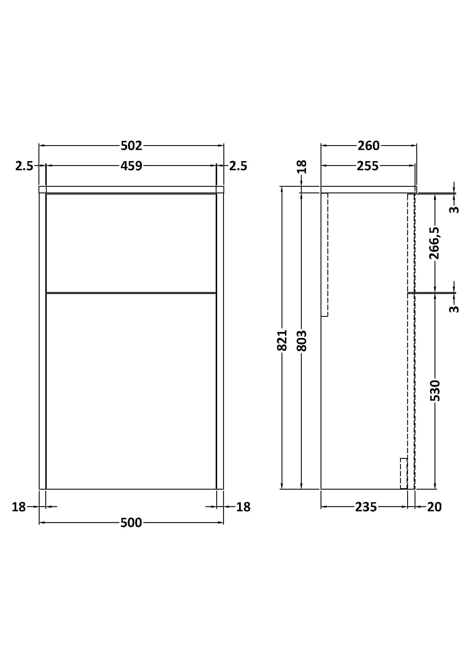 Sleek modern bathroom cabinet design with precise measurements for optimal bathroom storage solutions.