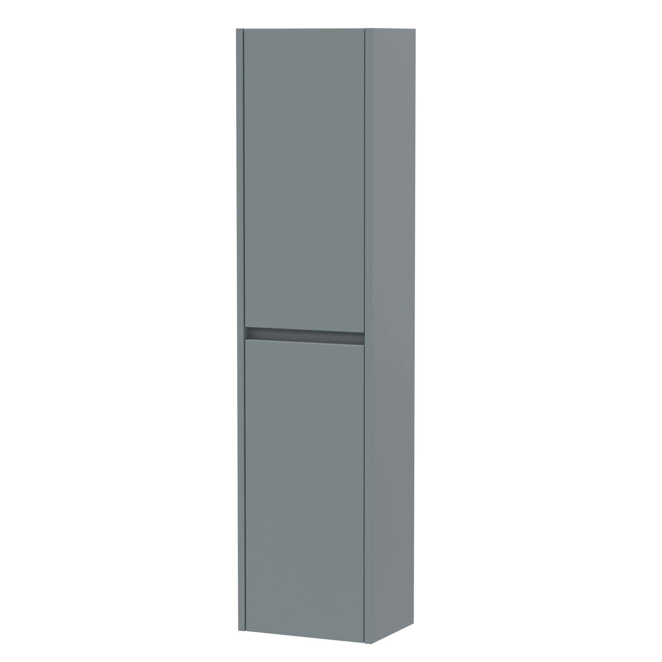 Door-mounted bathroom storage cabinet in matte grey finish, ideal for modern bathrooms, providing stylish and practical bathroom storage solutions.