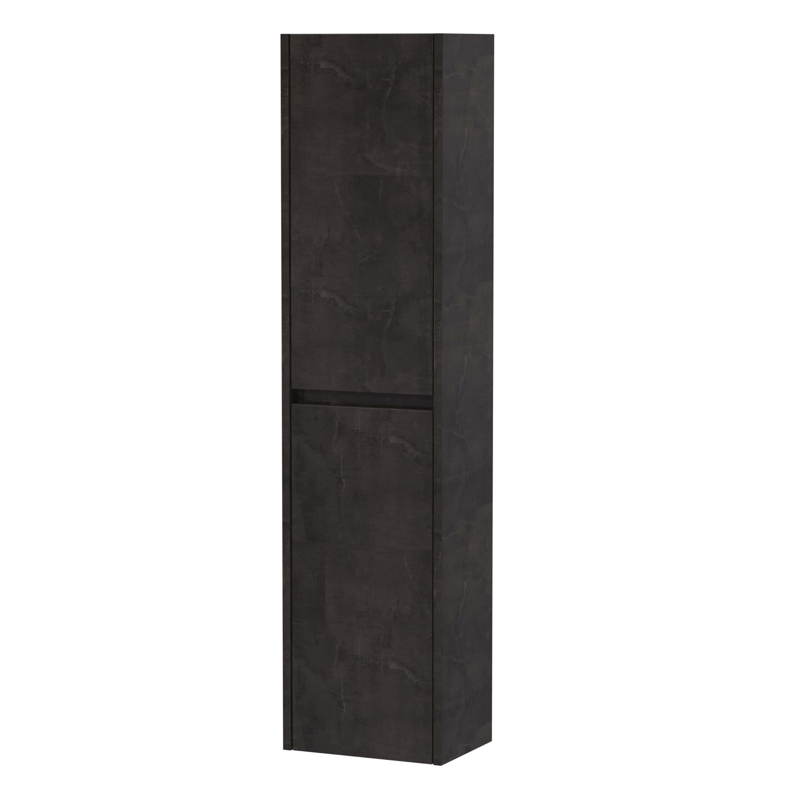 Sleek black bathroom storage cabinet with minimalist design, ideal for modern bathrooms and closets. Durable, space-efficient, perfect for organising toiletries and towels.