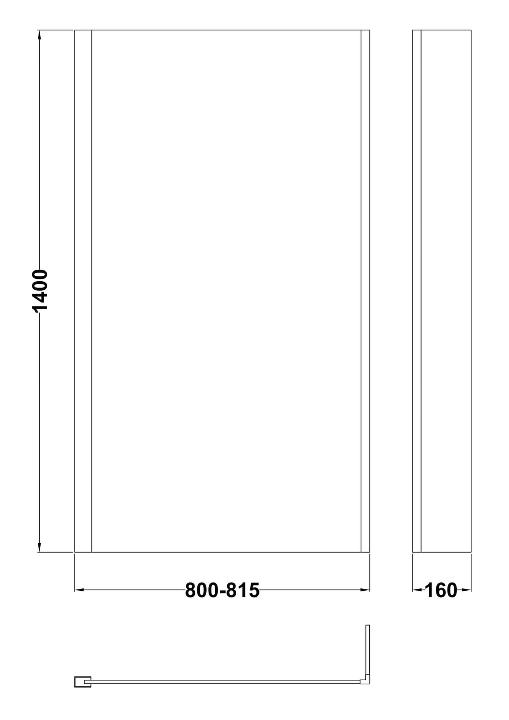 Sleek modern bathroom cabinet with dimensions 1400mm height, 800-815mm width, and 160mm depth from Bubly Bathrooms. Perfect for contemporary bathroom storage solutions.