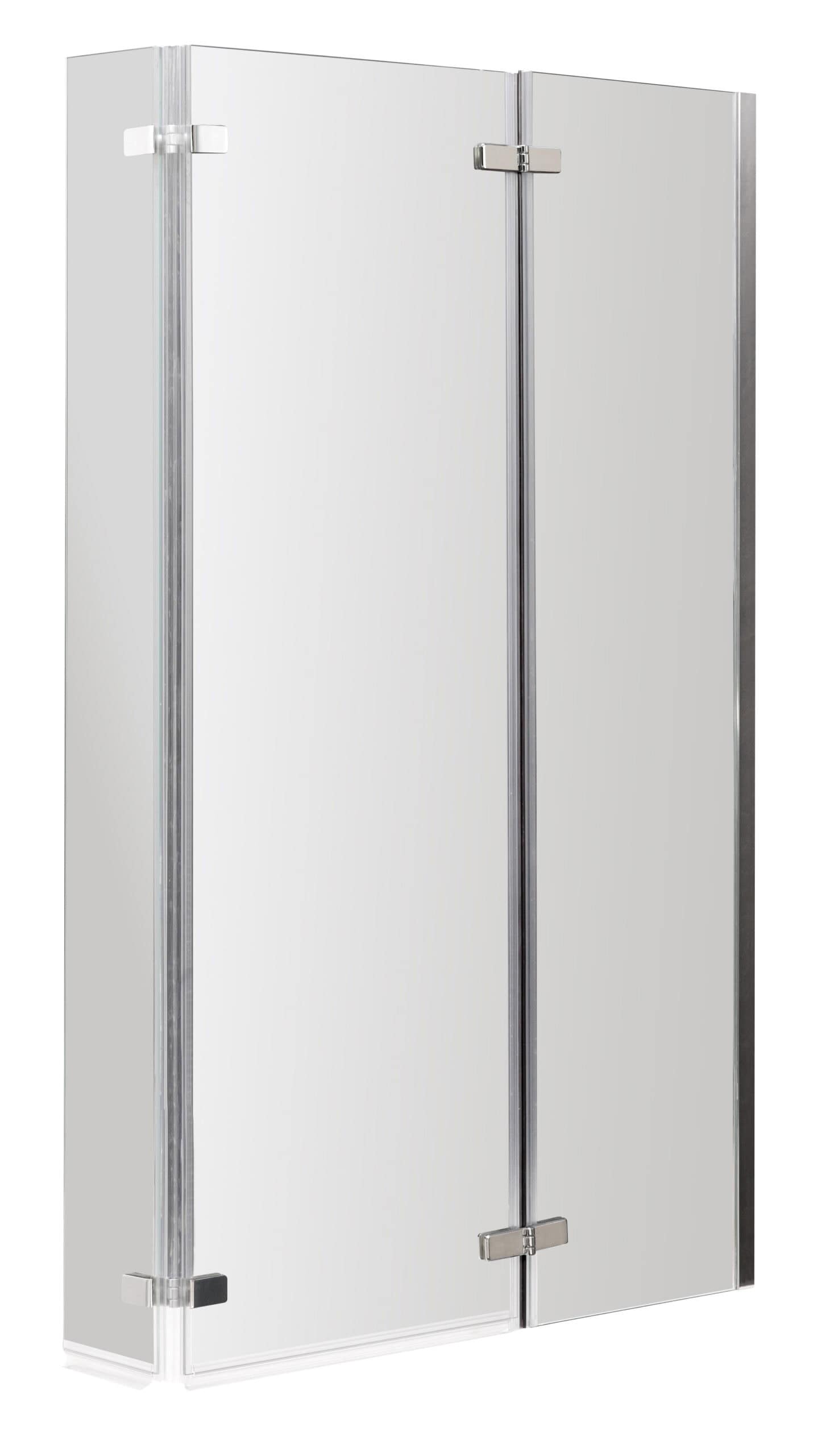 Light grey double shower screen with chrome fixtures for modern bathroom decor.