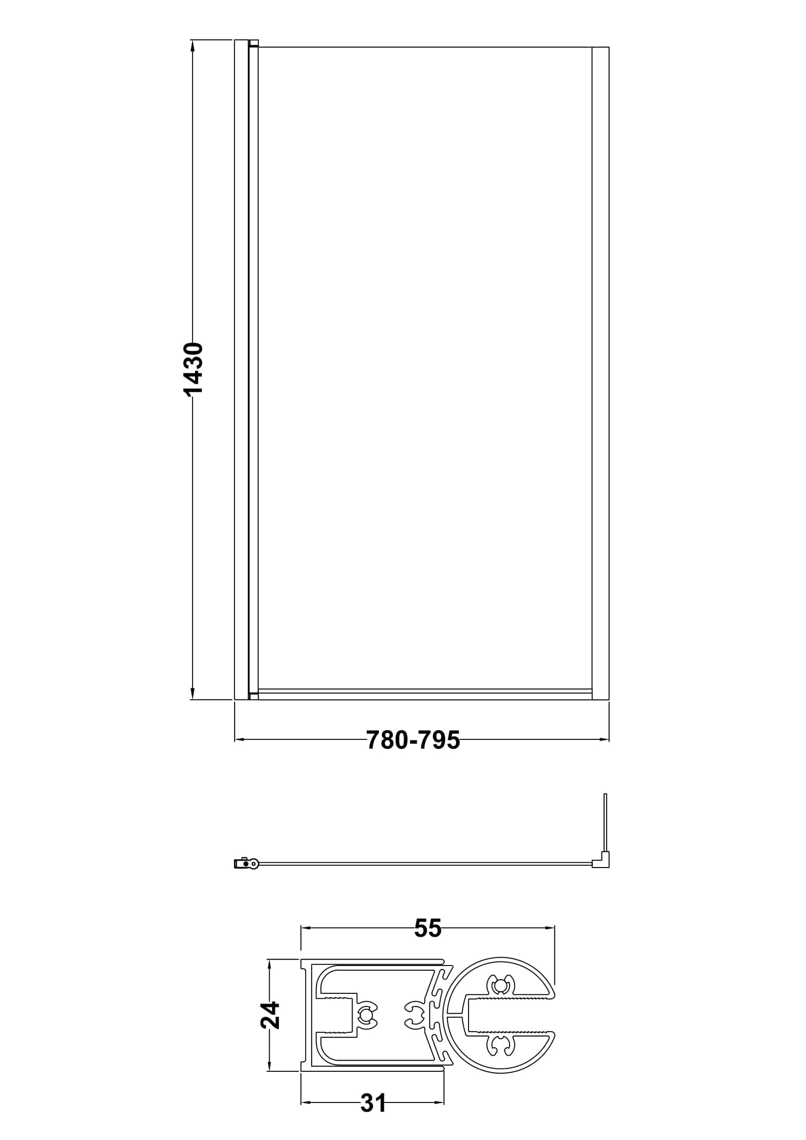 High-quality shower enclosure with adjustable width and modern design, ideal for custom bathroom renovations and stylish wet rooms. Suitable for secure and space-efficient bathroom solutions.