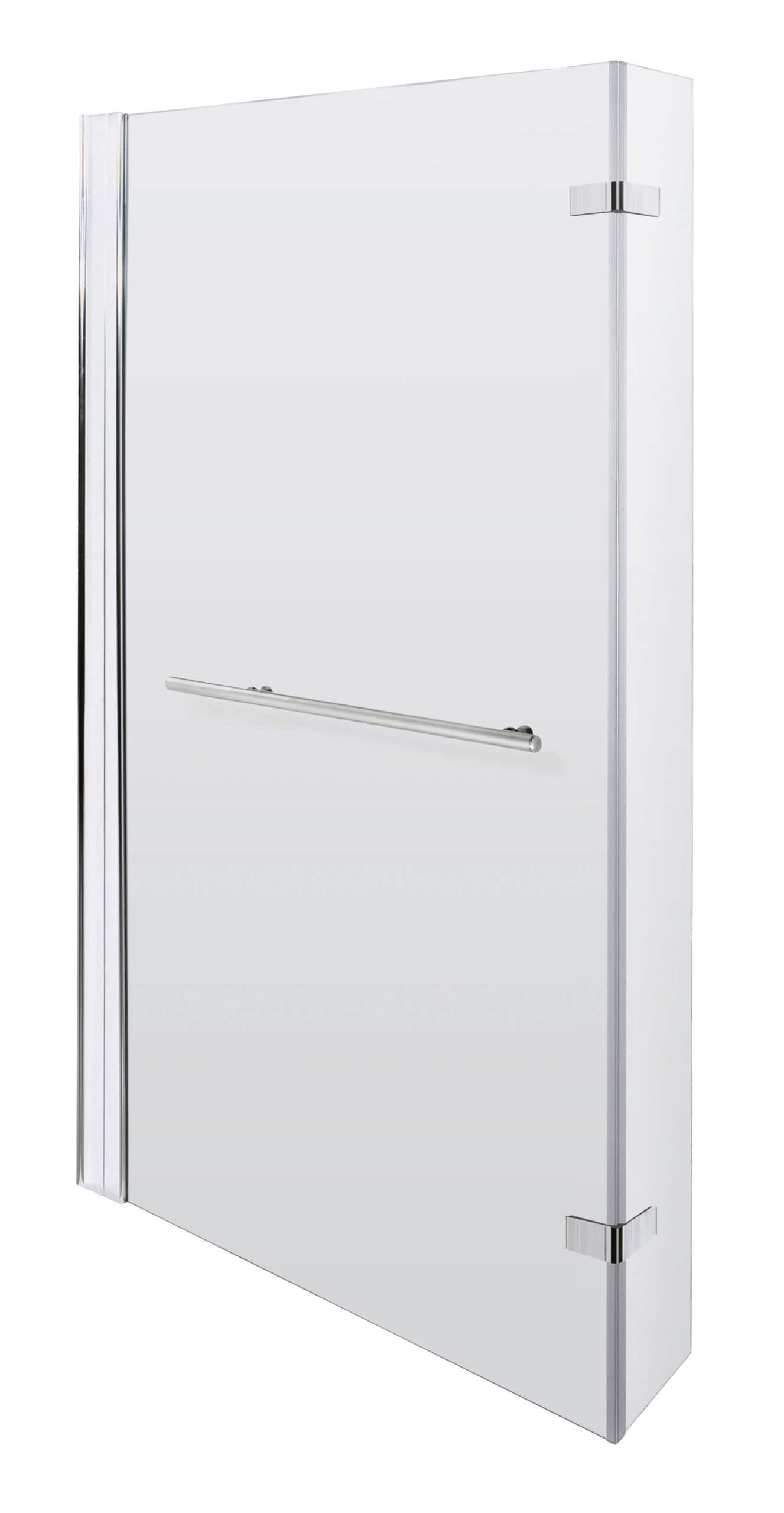 Shower enclosure with clear glass, aluminium frame, and safety handle, ideal for modern bathrooms. Stylish and durable shower screen by Bubly Bathrooms for a sleek bathroom upgrade.