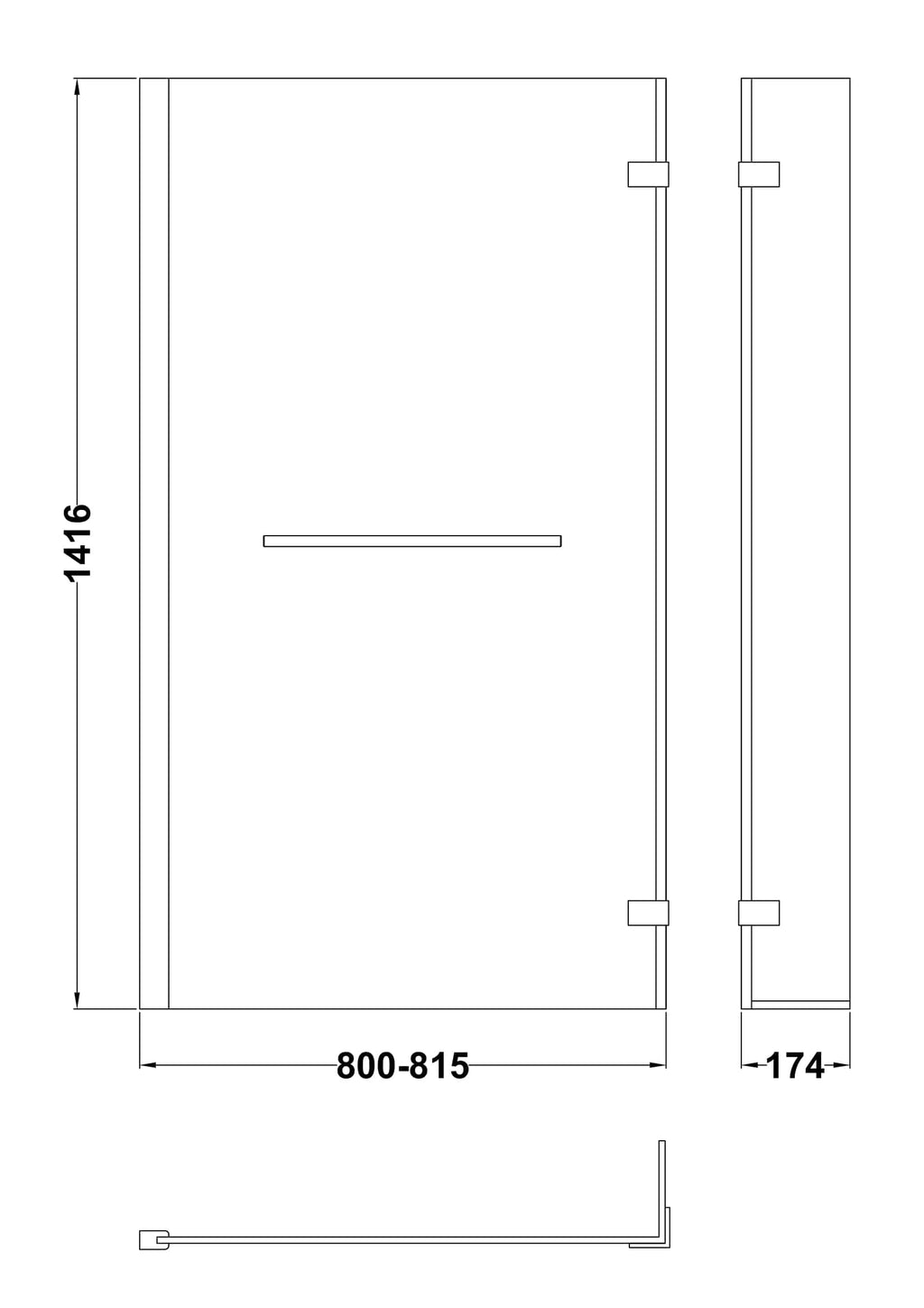 Modern glass shower enclosure with adjustable width, sleek aluminium frame, and durable hinges, perfect for contemporary bathroom designs. Ideal for creating a stylish and functional shower space.
