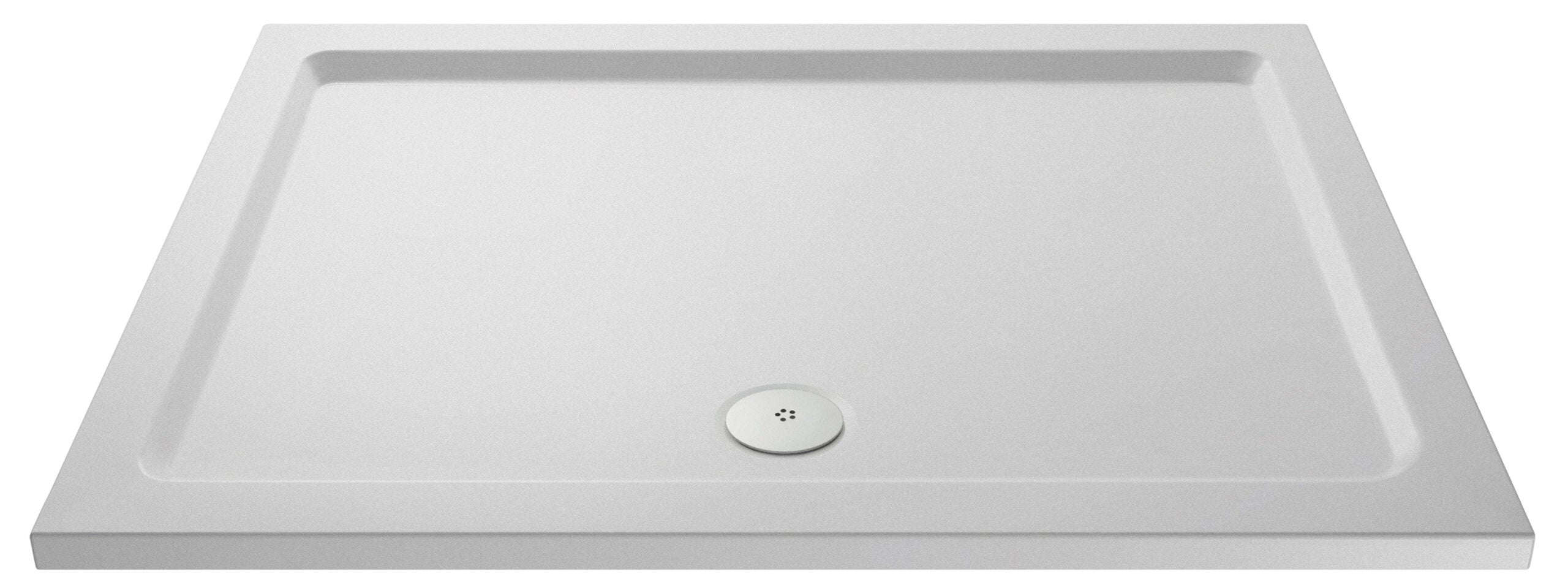 Sleek white shower tray with modern design, ideal for bathroom renovation and walk-in showers. Durable, easy to clean, and perfect for creating a stylish bathroom space.