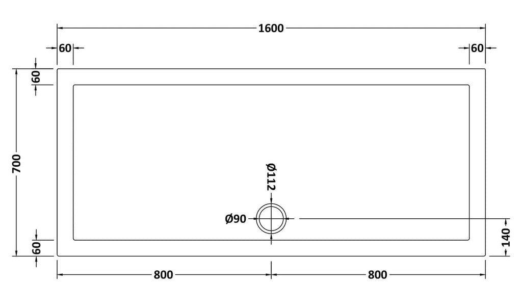 Modern rectangular bathroom sink with detailed technical drawing, including measurements in millimetres for installation and design purposes.