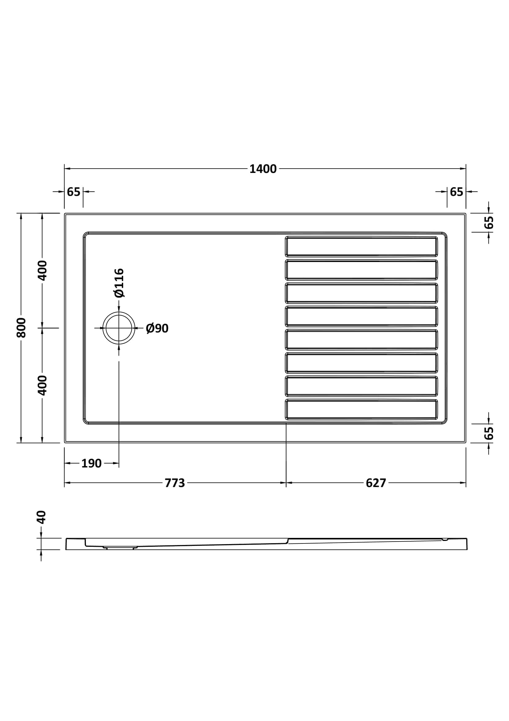 High-quality kitchen sink with integrated drainage area, modern design, and precise measurements for Bubly Bathrooms' bespoke bathroom solutions.