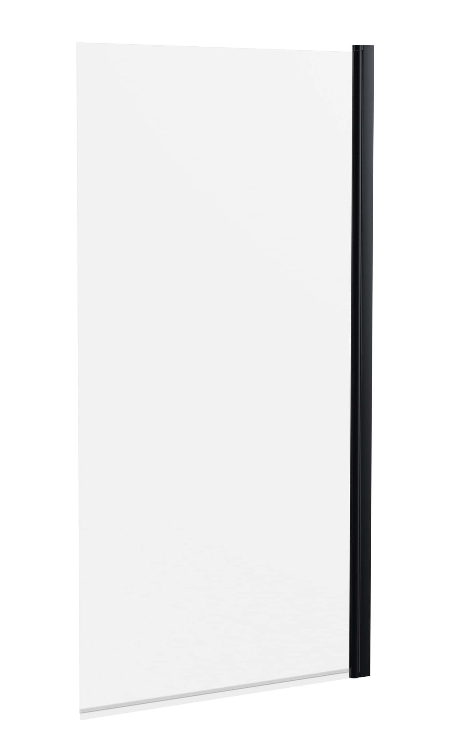 Sleek white bathroom shower door with black handle for modern bathroom renovation. Versatile, durable, and stylish, ideal for contemporary shower enclosure designs.