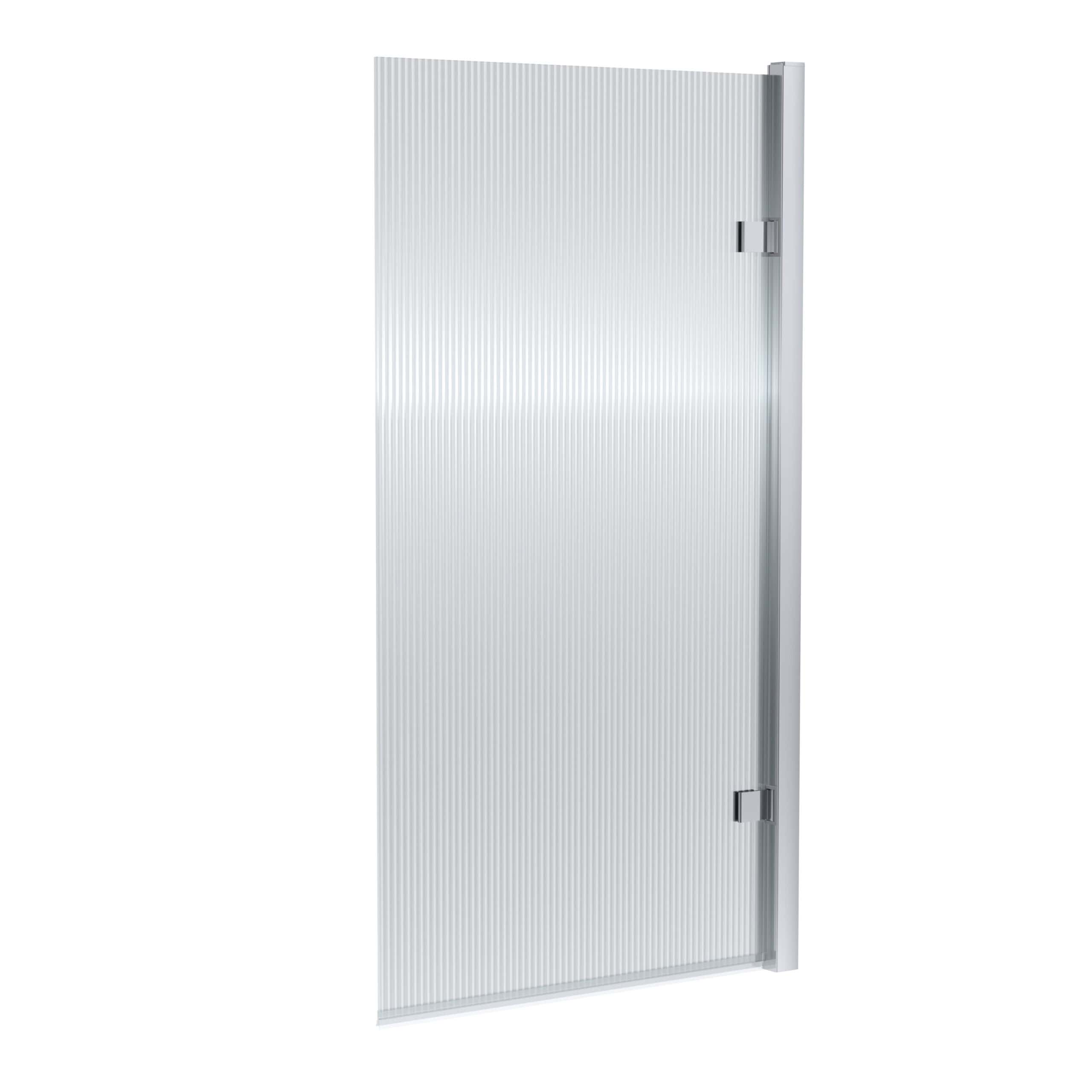 Light grey shower door with textured glass surface, designed for modern bathroom shower enclosures, offering a stylish and durable solution.