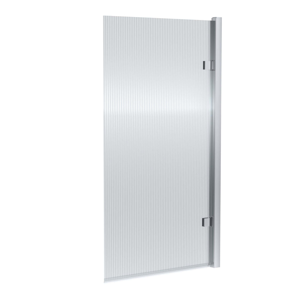 Light grey shower door with textured glass surface, designed for modern bathroom shower enclosures, offering a stylish and durable solution.